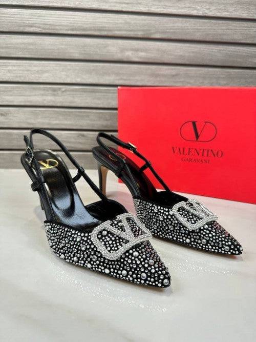 VALANTINO VLOGI SIGNATURE PUMPS LEATHER SANDALS WITH BRAND BOX