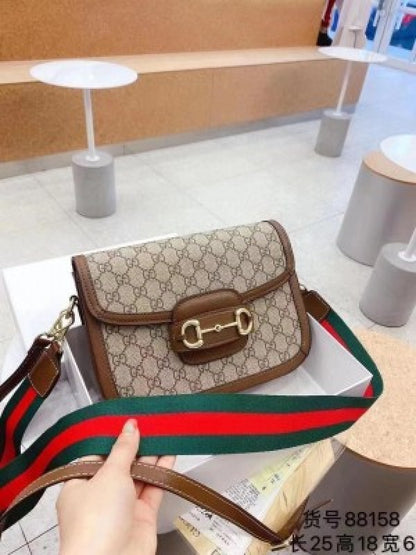 Leather Plain Gucci Horsebit Bag With Og Box