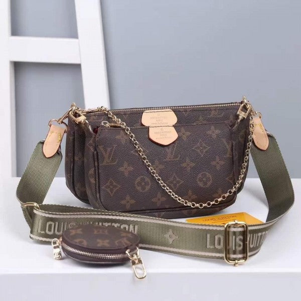 LOUIS VUITTON LIGHT GREEN POCHETTE WITH OG BOX DUST BAG