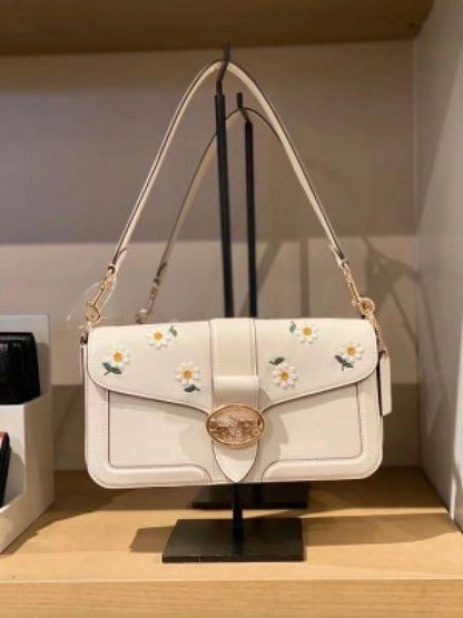 coach Georgie flower daisy embroidery tabby shoulder bag with box