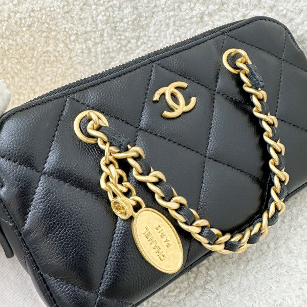 Chanell Retro Shopping Zipped Phone Holder bag with box and premium quality