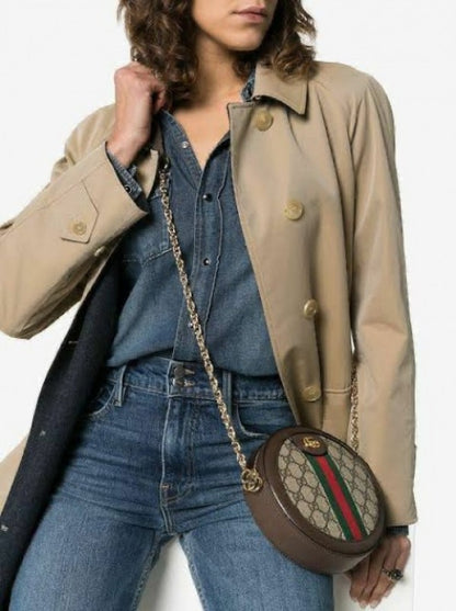 Genuine Leather Gucci Ophidia Mini GG Round with box