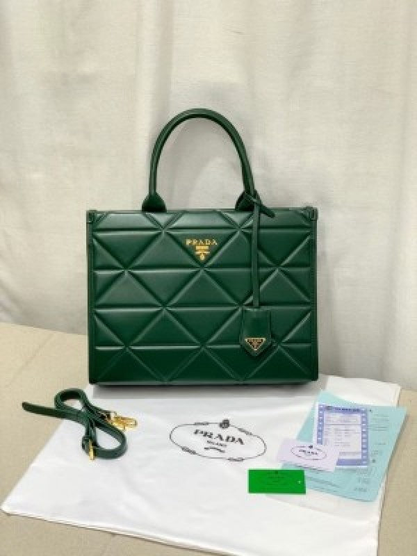 Prada leather symbole tote bag with dust cover &amp; dust bag