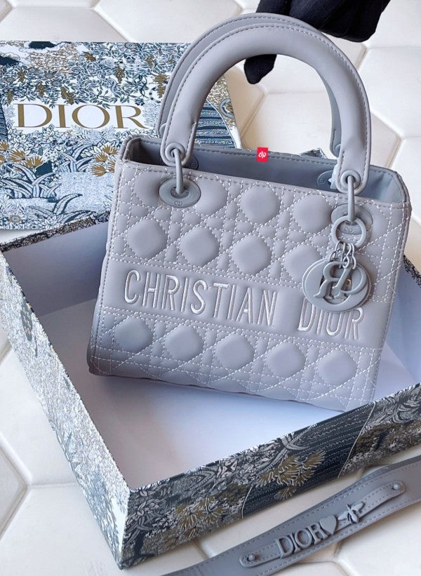 Christian Dior D-Lite Cannage Ultra Matte Handbag With Box DustBag SlingBelt