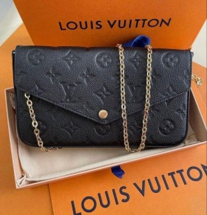 Louiis Vuitton Pochette Felicie Monogram Empreinte Leather Purse Handbags Bag
