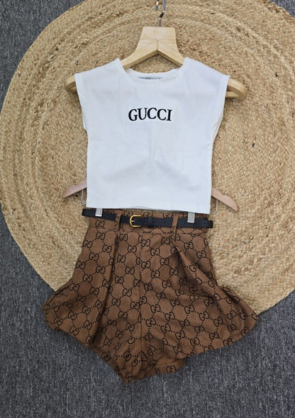 GUCCI BT T SHIRTS SHORTS WHITE