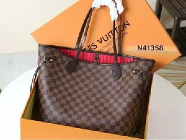 LOUIS VUTTION NEVERFULL chex PATTERN PREMIUM QUALITY WITH OG BOX