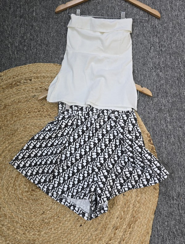 Dior Top &amp; Shorts Set White