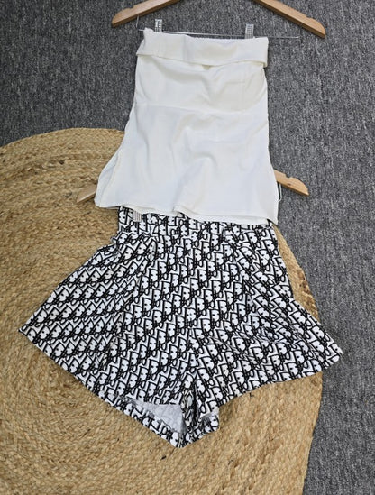 Dior Top &amp; Shorts Set White