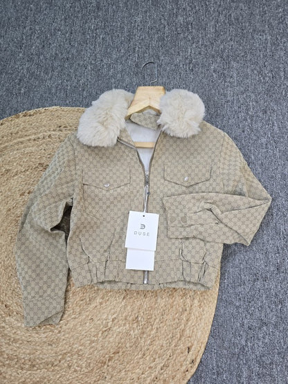 WOMEN FUR JACKET CREAM