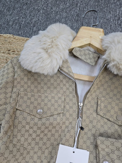 WOMEN FUR JACKET CREAM