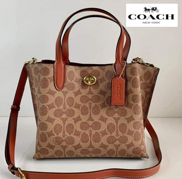 Coach Willow Small Tote w Pouch bag with box premium quality