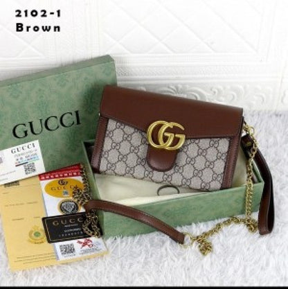 GUCCI HAND HANDLED LEATHER AMERICA BAG WITHBOX