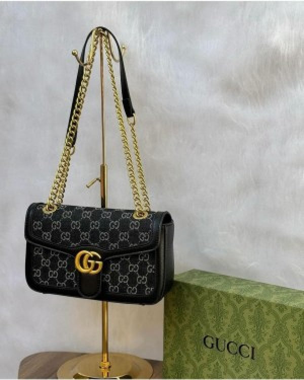 GUCCI GG MARMONT SHOULDER BAG WITH DUST BAG FOLDING BOX