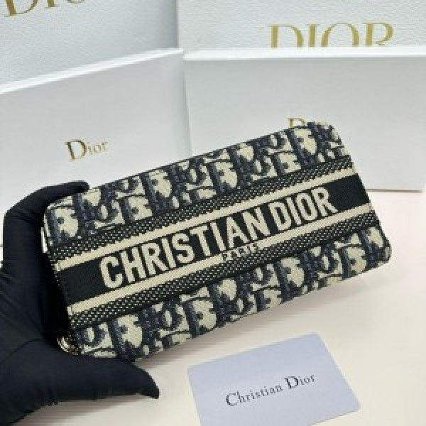 christian dior zipper wallet for women with box