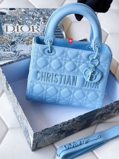 Christian Dior D-Lite Cannage Ultra Matte Handbag With Box DustBag SlingBelt