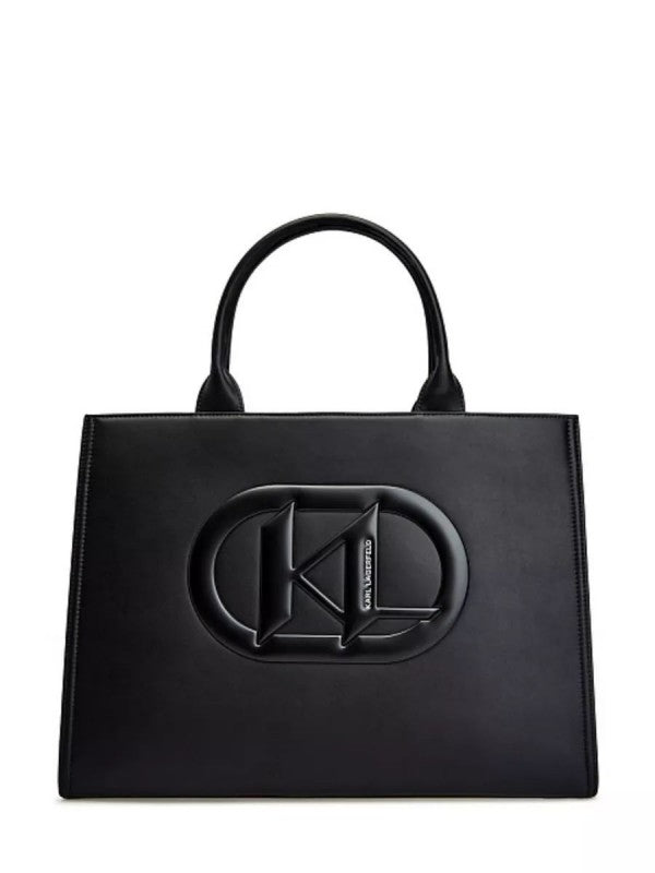 KARL LAGERFELD LEATHER STRUCTURED HANDHELDBAG