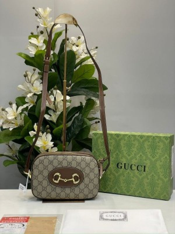 Gucci horsebit camera bag with og box