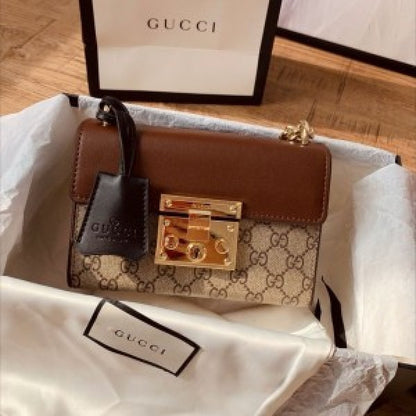 Gucci padlock shoulder bag with og box