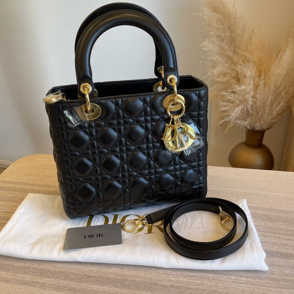 Christian DIOR LADY BAG WITH BRAND BOX BLACK