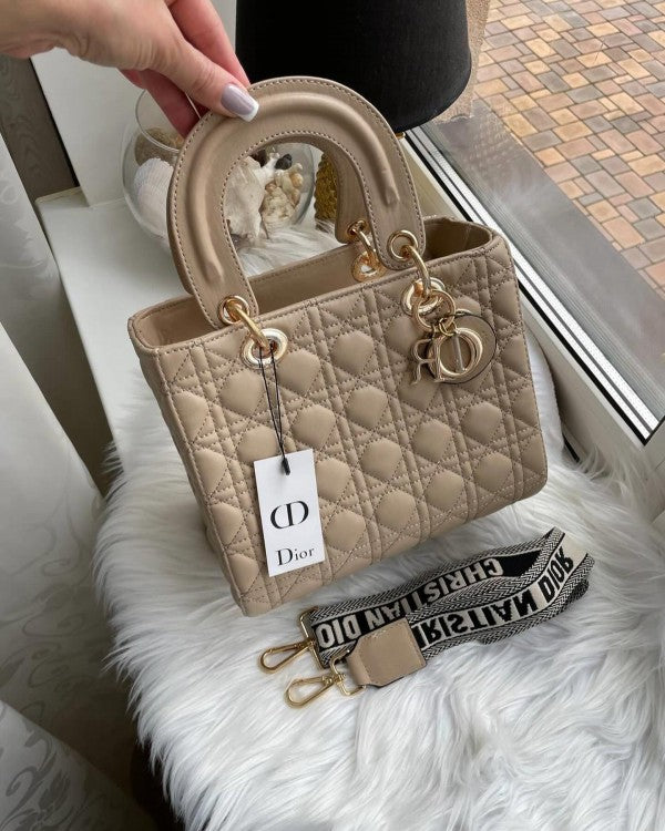 Christian DIOR LADY BAG WITH BRAND BOX gry