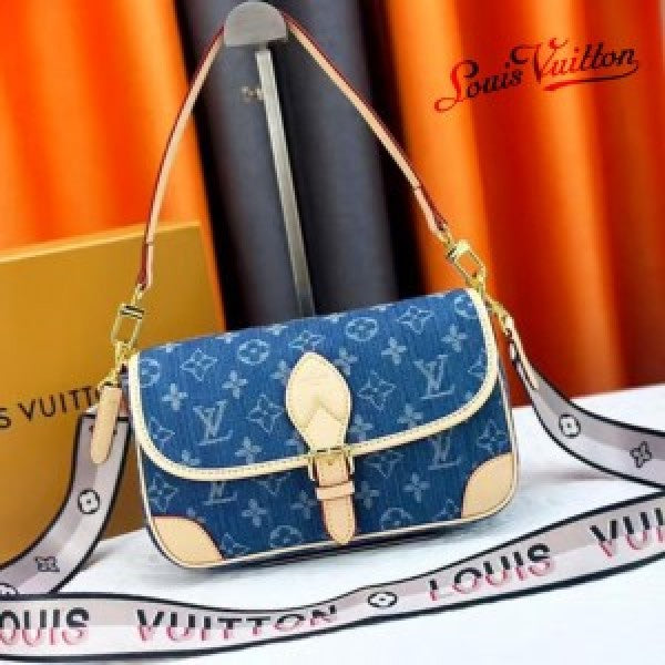 Louis Vuitton Lv Diane Monogram Empreinte Leather With OG Box &amp; Dust Bag (Denim)