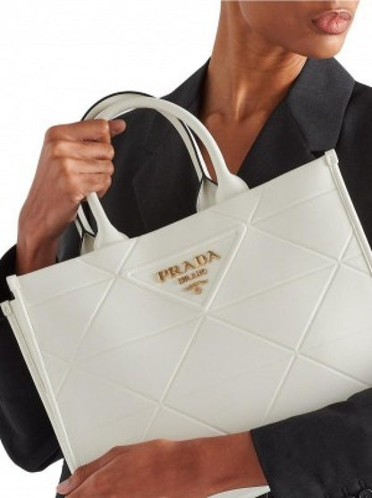 Prada leather symbole tote bag with dust cover &amp; dust bag