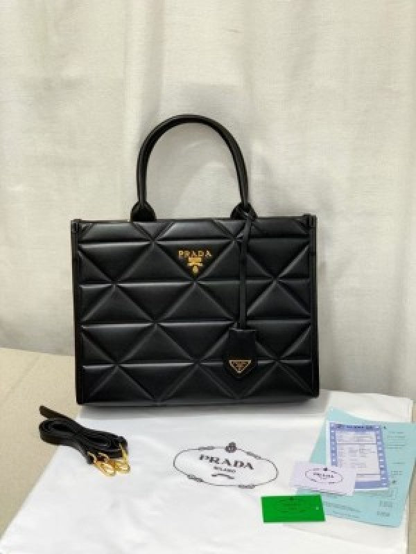 Prada leather symbole tote bag with dust cover &amp; dust bag