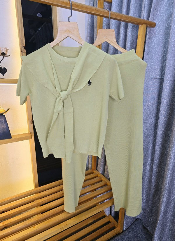 Women Rl Knit Polo Set Green