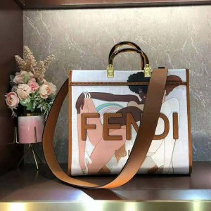 Fendi roma sunshine large size tote bag with dust cover