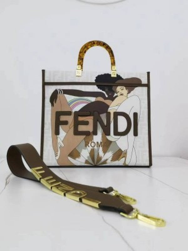 Fendi roma sunshine large size tote bag with dust cover