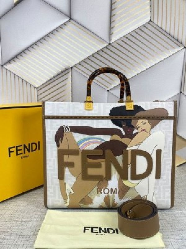 Fendi roma sunshine large size tote bag with dust cover