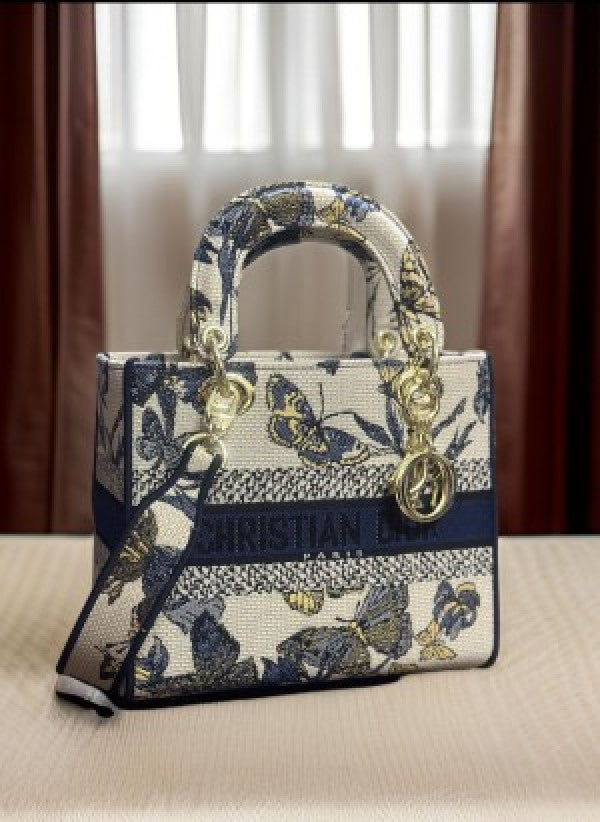 CHRISTIAN DIOR LADY BUTER FLY PRINT PREMIUM QUALITY WITH OG DOUBLE BOX &amp; DUST BAG