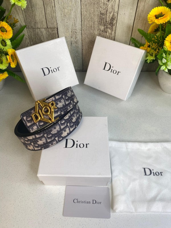 CD DIOR MENS BELT WID OG BOX CARD &amp; DUST BAG