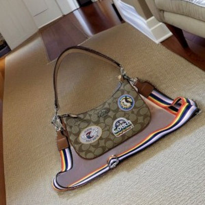 Coach Teri Shoulder Bag With Patches Orignal Box