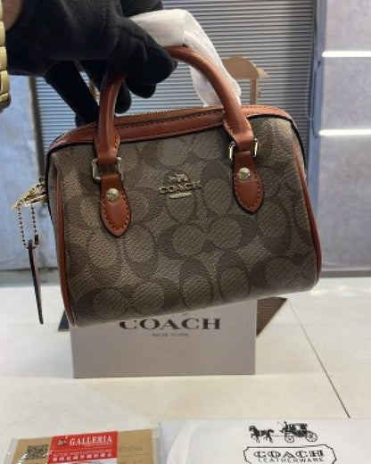 COACH MINI ROWAN COFFEE SATCHEL BAG (WITH BOX)