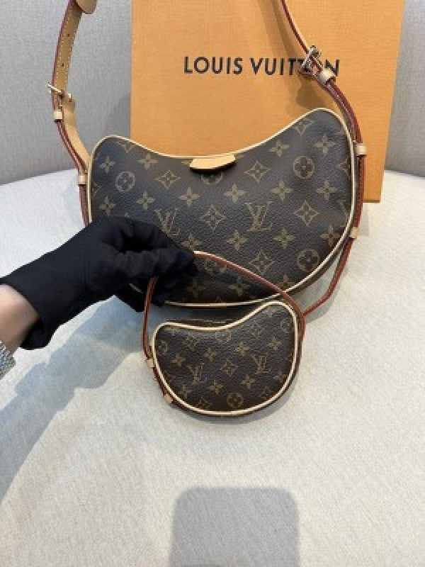 Louis Vuitton LV Croissant can praise pea old flower one shoulder crossbody bag Combo With box