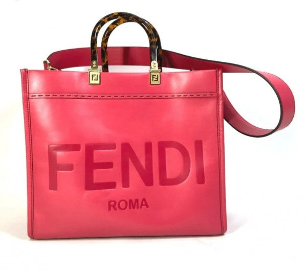 fendi roma plain ladies trendy leather handbag big size