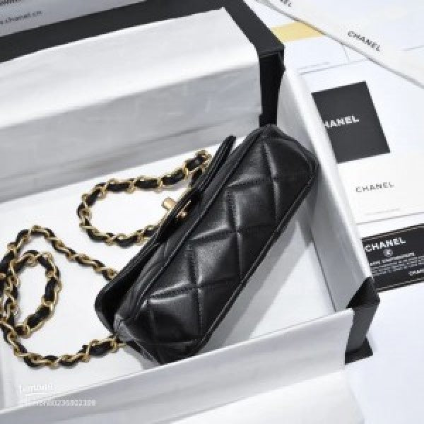 Chanel Pre-owned Boy Bag Black Medium Chevron Caviar Leather with box