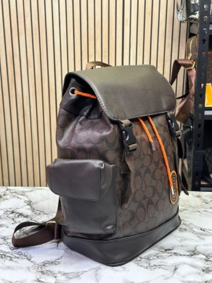 Coach Hudson Backpack In Blocked Signature Canvas