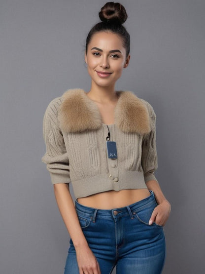 Women Furr Long Sleeves Sweater