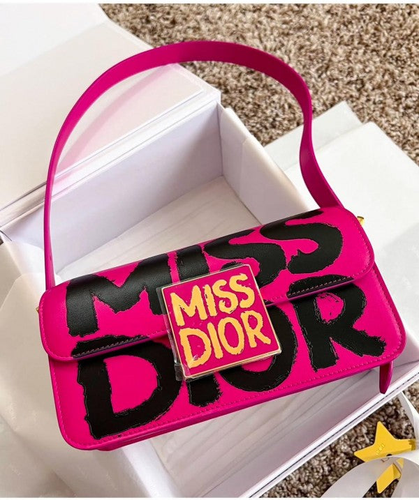 Dior miss dior flap shoulder bag with og box