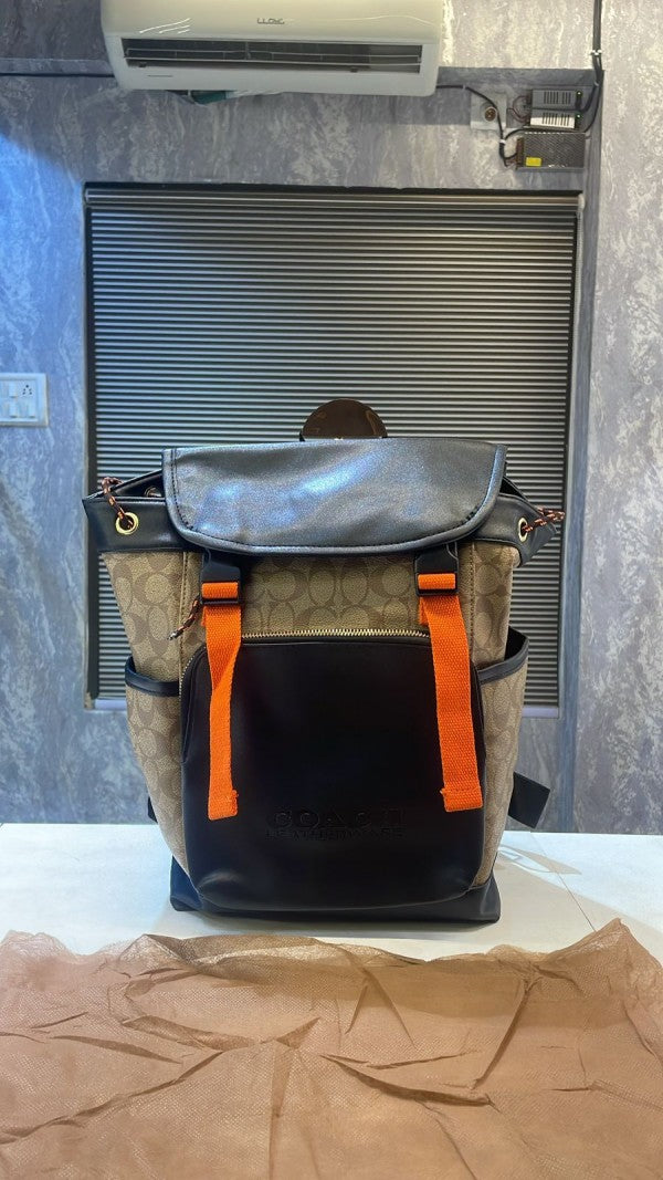 Coach Hudson Backpack In Blocked Signature Canvas