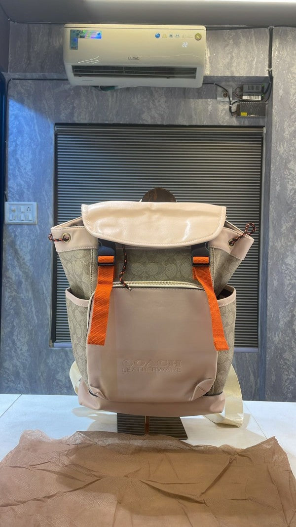 Coach Hudson Backpack In Blocked Signature Canvas