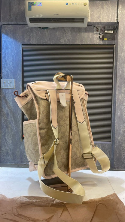 Coach Hudson Backpack In Blocked Signature Canvas