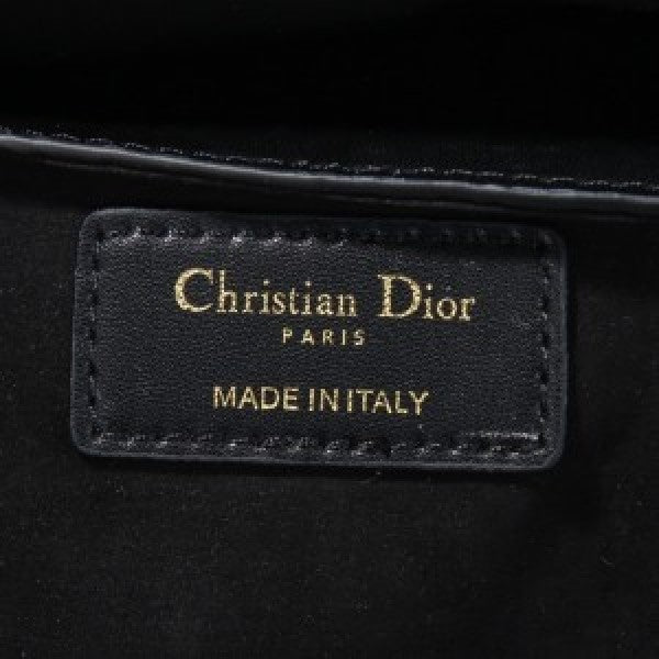 CHRISTIAN DIOR BLACK EMBROIDERY SADDLE BAG WITH OG BOX