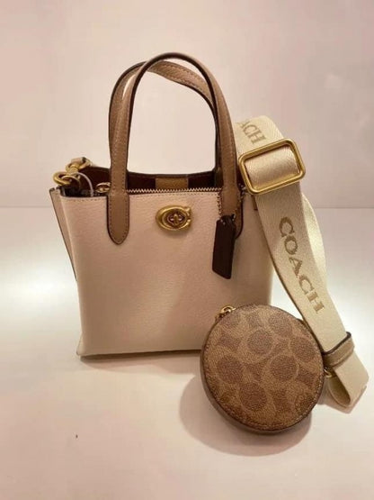 Coach Willow Small Tote w Pouch bag with box premium quality