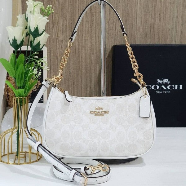 Coaach teri shoulder bag in signature canvas bag with box