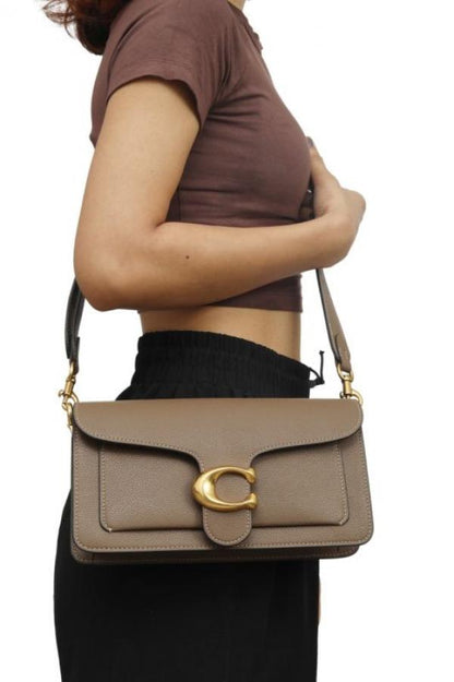 Coach tabby 26 shoulder bag in dark stone color with box