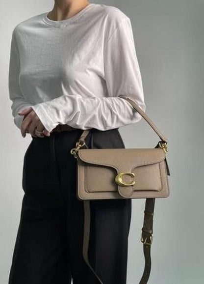 Coach tabby 26 shoulder bag in dark stone color with box